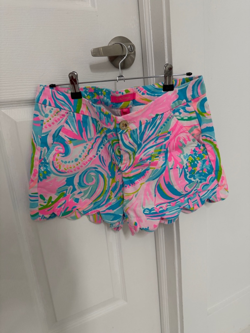 Lilly Pulitzer Pink, Blue & Green Scallop Hem Shorts